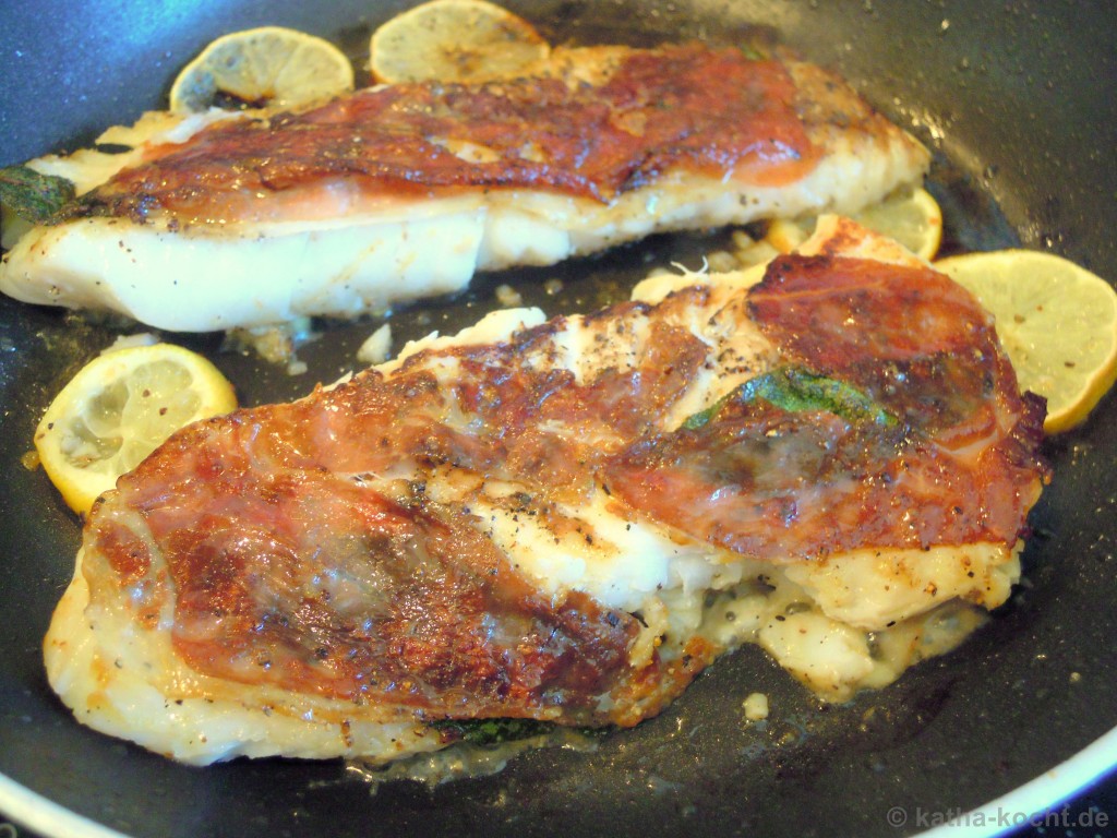 Kabeljau à la Saltimbocca mit Polenta und Fenchel-Tomaten-Gemüse ...