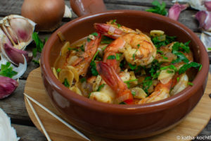 Tapas - Garnelen in Weißwein-Jus