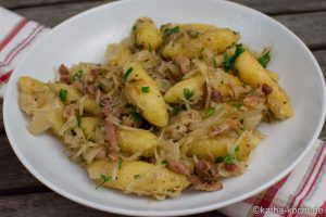 Schupfnudel Pfanne mit Sauerkraut