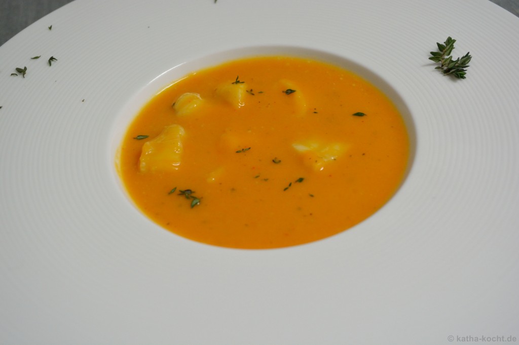 Süßkartoffel-Mango Suppe mit Seeteufel - Katha-kocht!