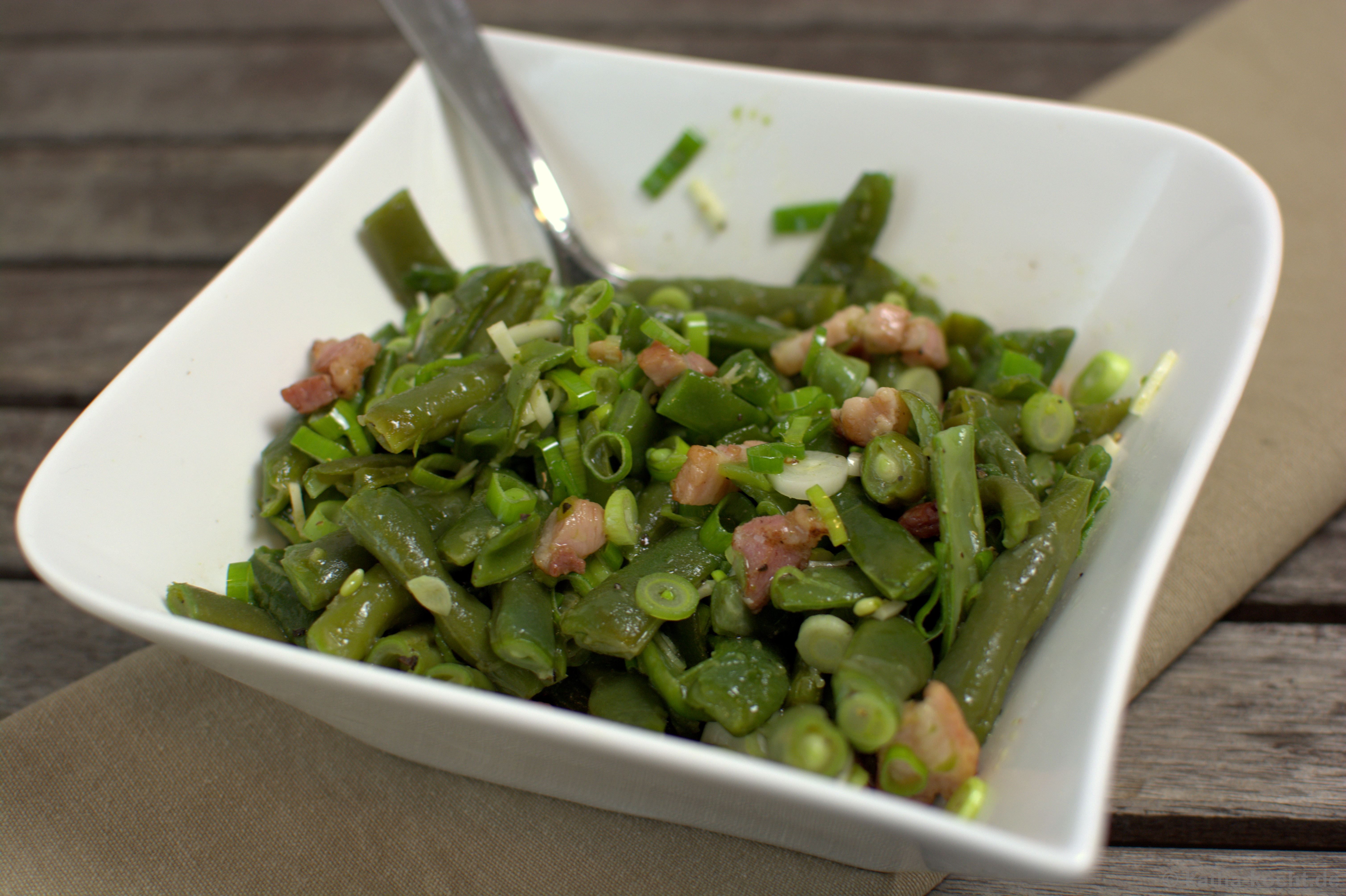 Grüne Bohnen Salat mit Speck - Katha-kocht!
