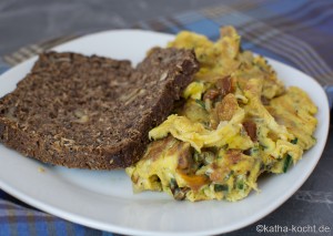 Rührei vegetarisch - mit getrockneten Tomaten