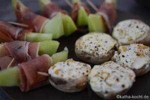 gefüllte Champignons mit Mais