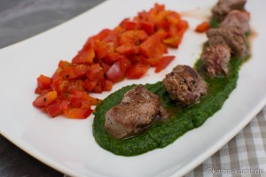Lammfilet auf Koriander-Pesto