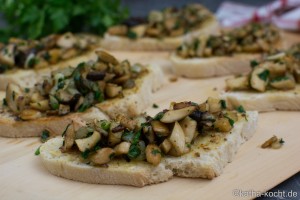 Bruschetta mit Kräuterseitlingen