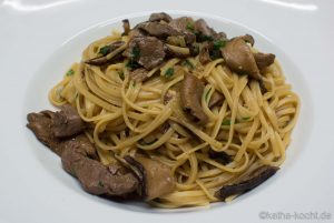 Linguine mit Hirschfilet und Steinpilzen