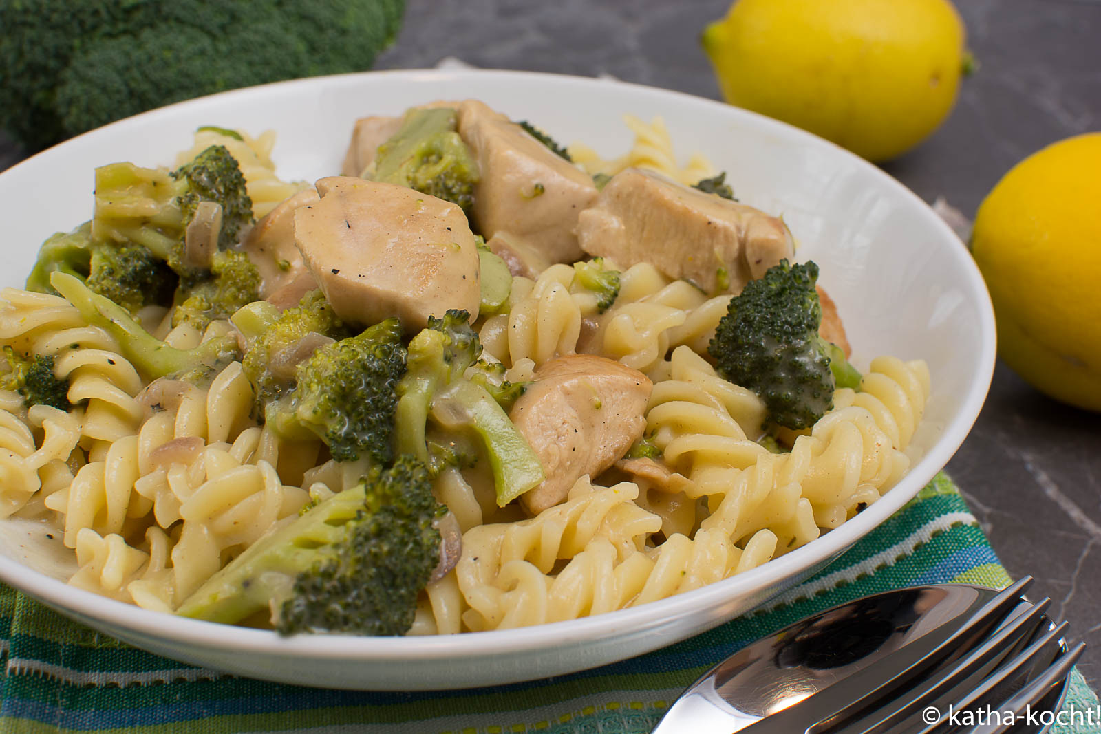 Pasta Mit H Hnchen Und Brokkoli In Senf Sahnesauce Katha Kocht