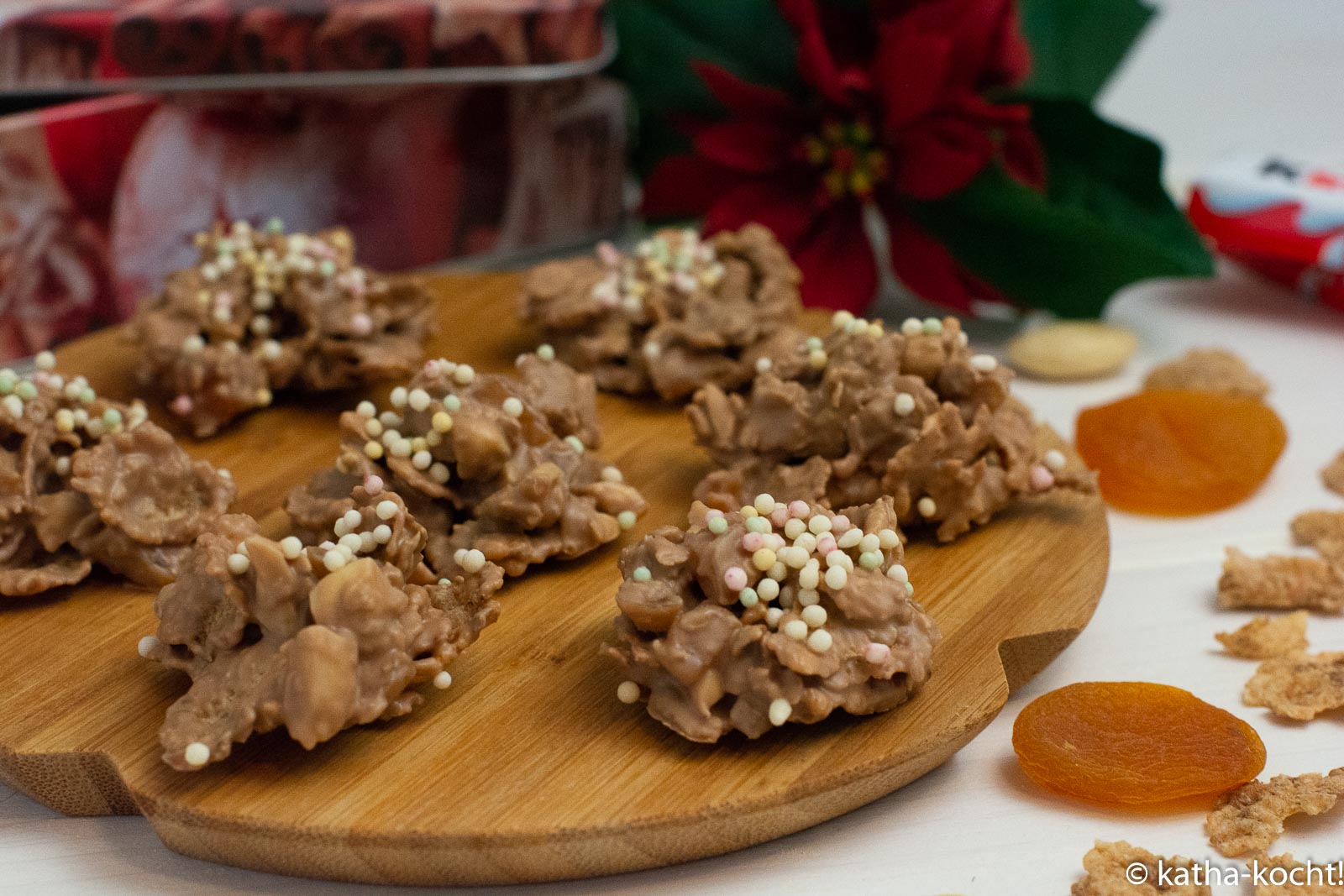 Weihnachtsbackerei Knusper Schokohaufchen Mit Mandeln Und Haferflocken Katha Kocht