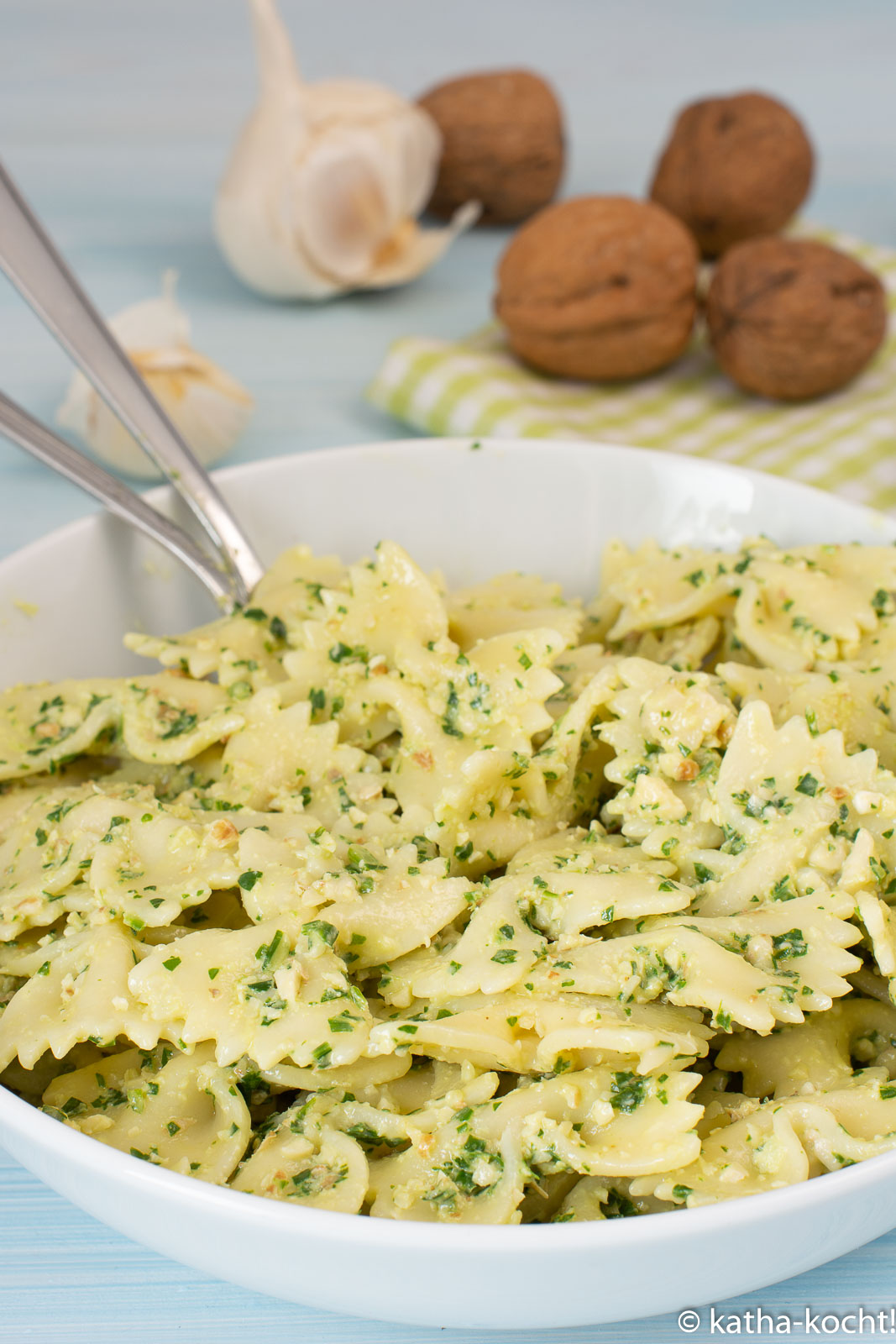 Nudelsalat Mit Walnuss Rucola Pesto Katha Kocht