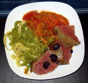 kalbsfilet auf pasta
