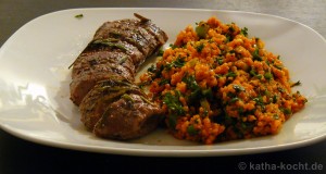 Rücken vom Jungweideschaf mit Bulgursalat