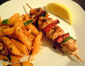 hähnchenspieß mit paprika