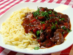 Lamm Gulasch mit Kritharaki