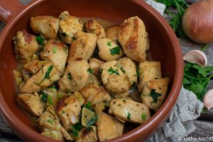 Tapas - Hähnchen in Weißwein-Jus