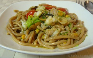 Bunte Kabeljau Pfanne mit Steinpilz-Pici