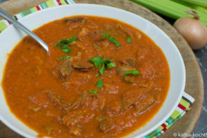 Tomatensuppe mit Gänsebraten