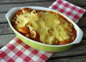 Gnocchi-Spargelauflauf mit Tomatencréme