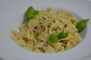 Pasta mit Bohnen-Sahne Sauce