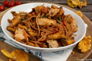 One Pan Pasta mit Pfifferlingen