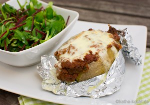 Überbackene Bolognese Kartoffel