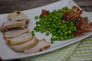 Erbsen und Tiroler Speck