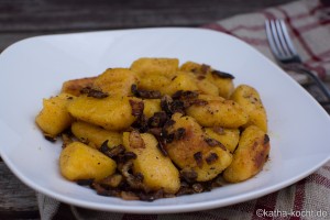 Kürbis Gnocchi mit Pilzen