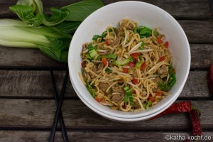 Wok Nudeln mit Pulled Pork