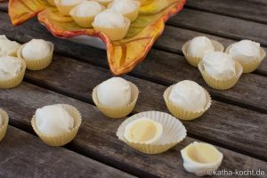 Pumpkin Pie Spice Pralinen mit weißer Ganache