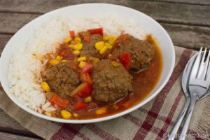 Texas Hackbällchen mit Reis