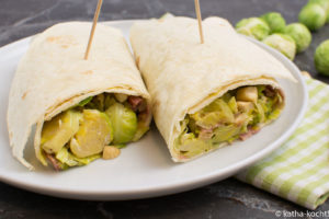 Rosenkohl-Wraps mit Kochschinken