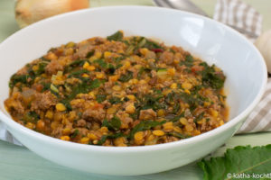 Linsen-Hackfleischtopf mit Mangold